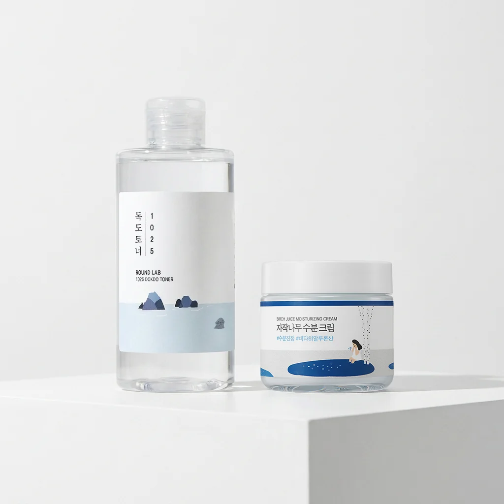 Round Lab Simplest 2 Step Routine- 1025 Dokdo Toner + Birch Moisturizing Cream